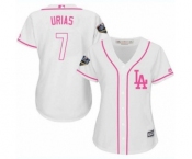 Women's Majestic Los Angeles Dodgers #7 Julio Urias Authentic White Fashion Cool Base 2018 World Series MLB Jersey