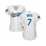 Women's Majestic Los Angeles Dodgers #7 Julio Urias Authentic White Home Cool Base 2018 World Series MLB Jersey