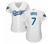 Women's Majestic Los Angeles Dodgers #7 Julio Urias Authentic White Home Cool Base 2018 World Series MLB Jersey