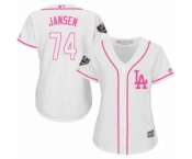 Women's Majestic Los Angeles Dodgers #74 Kenley Jansen Authentic White Fashion Cool Base 2018 World Series MLB Jersey