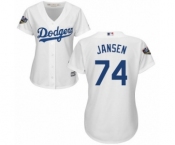 Women's Majestic Los Angeles Dodgers #74 Kenley Jansen Authentic White Home Cool Base 2018 World Series MLB Jersey