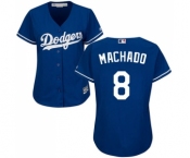 Women's Majestic Los Angeles Dodgers #8 Manny Machado Authentic Royal Blue Alternate Cool Base MLB Jersey