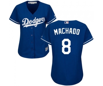 Women's Majestic Los Angeles Dodgers #8 Manny Machado Authentic Royal Blue Alternate Cool Base MLB Jersey