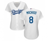 Women's Majestic Los Angeles Dodgers #8 Manny Machado Authentic White Home Cool Base MLB Jersey