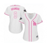 Women's Majestic Los Angeles Dodgers #9 Yasmani Grandal Authentic White Fashion Cool Base 2018 World Series MLB Jersey