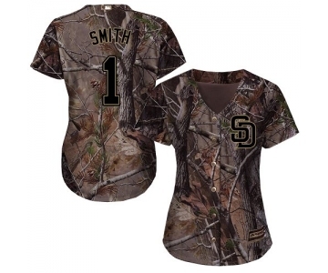 Women's Majestic San Diego Padres #1 Ozzie Smith Authentic Camo Realtree Collection Flex Base MLB Jersey