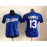 women mlb jerseys los angeles dodgers #13 ramirez blue[ramirez]