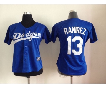 women mlb jerseys los angeles dodgers #13 ramirez blue[ramirez]