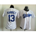 women mlb jerseys los angeles dodgers #13 ramirez white[ramirez]