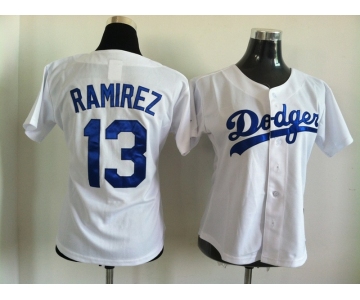 women mlb jerseys los angeles dodgers #13 ramirez white[ramirez]