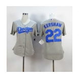 women mlb jerseys los angeles dodgers #22 kershaw grey