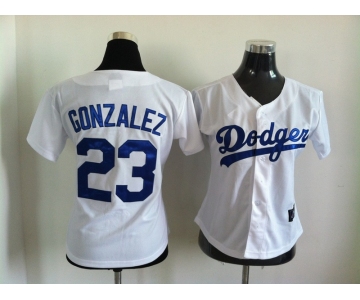 women mlb jerseys los angeles dodgers #23 gonzalez white