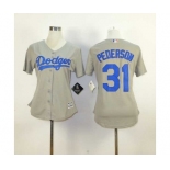 women mlb jerseys los angeles dodgers #31 pederson grey