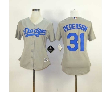 women mlb jerseys los angeles dodgers #31 pederson grey