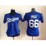 women mlb jerseys los angeles dodgers #66 puig blue