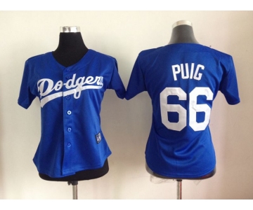 women mlb jerseys los angeles dodgers #66 puig blue