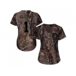 Women Detroit Tigers #1 Jose Iglesias Camo Realtree Collection Cool Base Stitched MLB Jersey