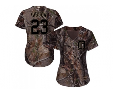 Women Detroit Tigers #23 Kirk Gibson Camo Realtree Collection Cool Base Stitched MLB Jersey