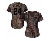 Women Detroit Tigers #24 Miguel Cabrera Camo Realtree Collection Cool Base Stitched MLB Jersey