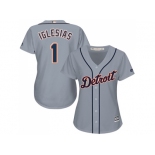 Women's Detroit Tigers #1 Jose Iglesias Grey Road Stitched MLB Jersey