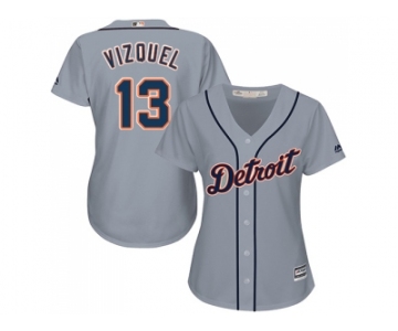 Women's Detroit Tigers #13 Omar Vizquel Grey Road Stitched MLB Jersey