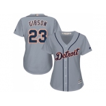 Women's Detroit Tigers #23 Kirk Gibson Grey Road Stitched MLB Jersey