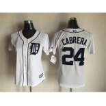 Women's Detroit Tigers #24 Miguel Cabrera Majestic White Cool Base Player Jersey