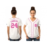 Women's Detroit Tigers #24 Miguel Cabrera White Home 2016 Mother's Day Cool Base Jersey