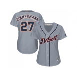 Women's Detroit Tigers #27 Jordan Zimmermann Grey Road Stitched MLB Jersey