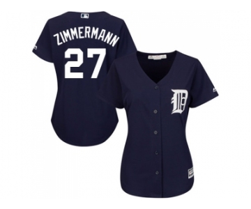 Women's Detroit Tigers #27 Jordan Zimmermann Navy Blue Alternate Stitched MLB Jersey