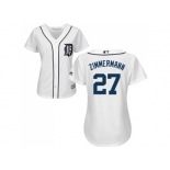 Women's Detroit Tigers #27 Jordan Zimmermann White Home Stitched MLB Jersey