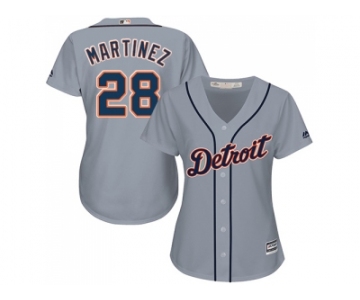 Women's Detroit Tigers #28 J. D. Martinez Grey Road Stitched MLB Jersey