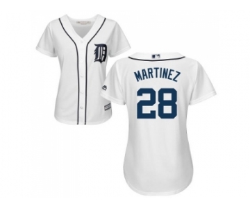 Women's Detroit Tigers #28 J. D. Martinez White Home Stitched MLB Jersey