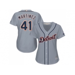 Women's Detroit Tigers #41 Victor Martinez Grey Road Stitched MLB Jersey