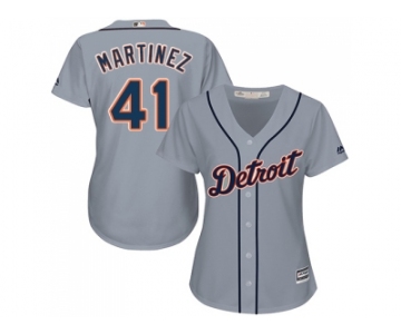 Women's Detroit Tigers #41 Victor Martinez Grey Road Stitched MLB Jersey