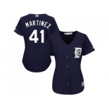 Women's Detroit Tigers #41 Victor Martinez Navy Blue Alternate Stitched MLB Jersey