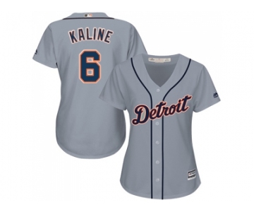 Women's Detroit Tigers #6 Al Kaline Grey Road Stitched MLB Jersey