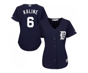 Women's Detroit Tigers #6 Al Kaline Navy Blue Alternate Stitched MLB Jersey