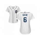 Women's Detroit Tigers #6 Al Kaline White Home Stitched MLB Jersey