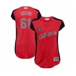 Women's Detroit Tigers #61 Shane Greene Authentic Red American League 2019 Baseball All-Star Jersey