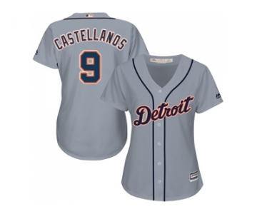 Women's Detroit Tigers #9 Nick Castellanos Grey Road Stitched MLB Jersey