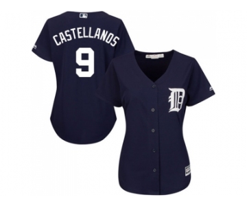 Women's Detroit Tigers #9 Nick Castellanos Navy Blue Alternate Stitched MLB Jersey