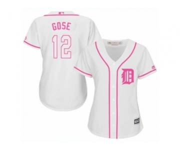 Women's Majestic Detroit Tigers #12 Anthony Gose Authentic White Fashion Cool Base MLB Jersey