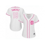 Women's Majestic Detroit Tigers #19 Anibal Sanchez Authentic White Fashion Cool Base MLB Jersey