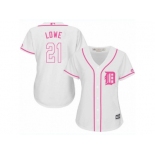 Women's Majestic Detroit Tigers #21 Mark Lowe Authentic White Fashion Cool Base MLB Jersey