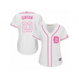 Women's Majestic Detroit Tigers #23 Kirk Gibson Authentic White Fashion Cool Base MLB Jersey