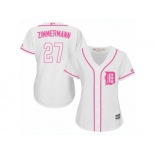 Women's Majestic Detroit Tigers #27 Jordan Zimmermann Authentic White Fashion Cool Base MLB Jersey