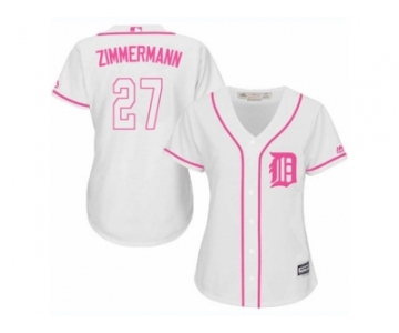 Women's Majestic Detroit Tigers #27 Jordan Zimmermann Authentic White Fashion Cool Base MLB Jersey