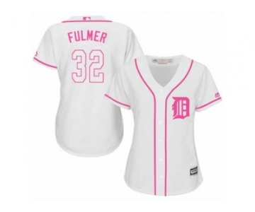 Women's Majestic Detroit Tigers #32 Michael Fulmer Replica White Fashion Cool Base MLB Jersey