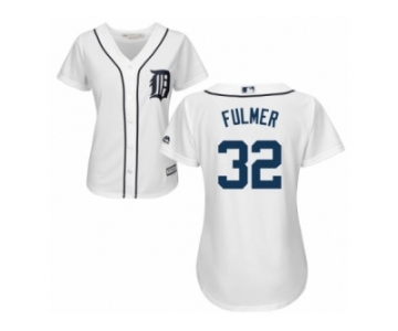 Women's Majestic Detroit Tigers #32 Michael Fulmer Replica White Home Cool Base MLB Jersey